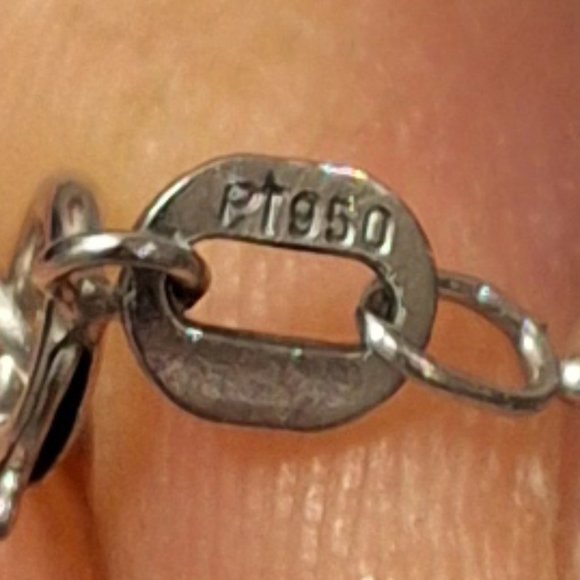 Solid Platinum PT950 7.5 inch bead chain bracelet - Picture 3 of 3